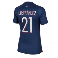 Camiseta Paris Saint-Germain Lucas Hernandez #21 Primera Equipación Replica 2023-24 para mujer mangas cortas